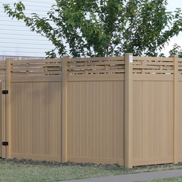 TEXTURED TAN VINYL FENCING